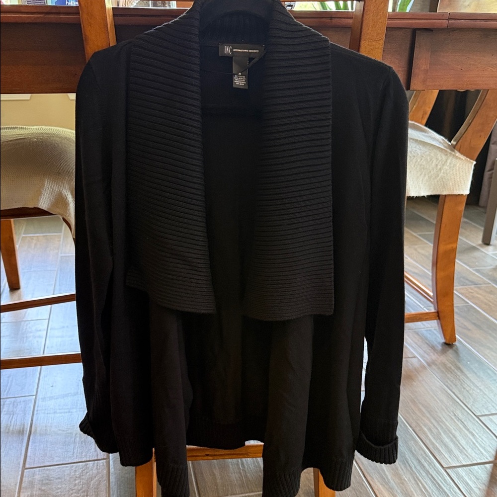 INC International Concepts Black Knit Cardigan